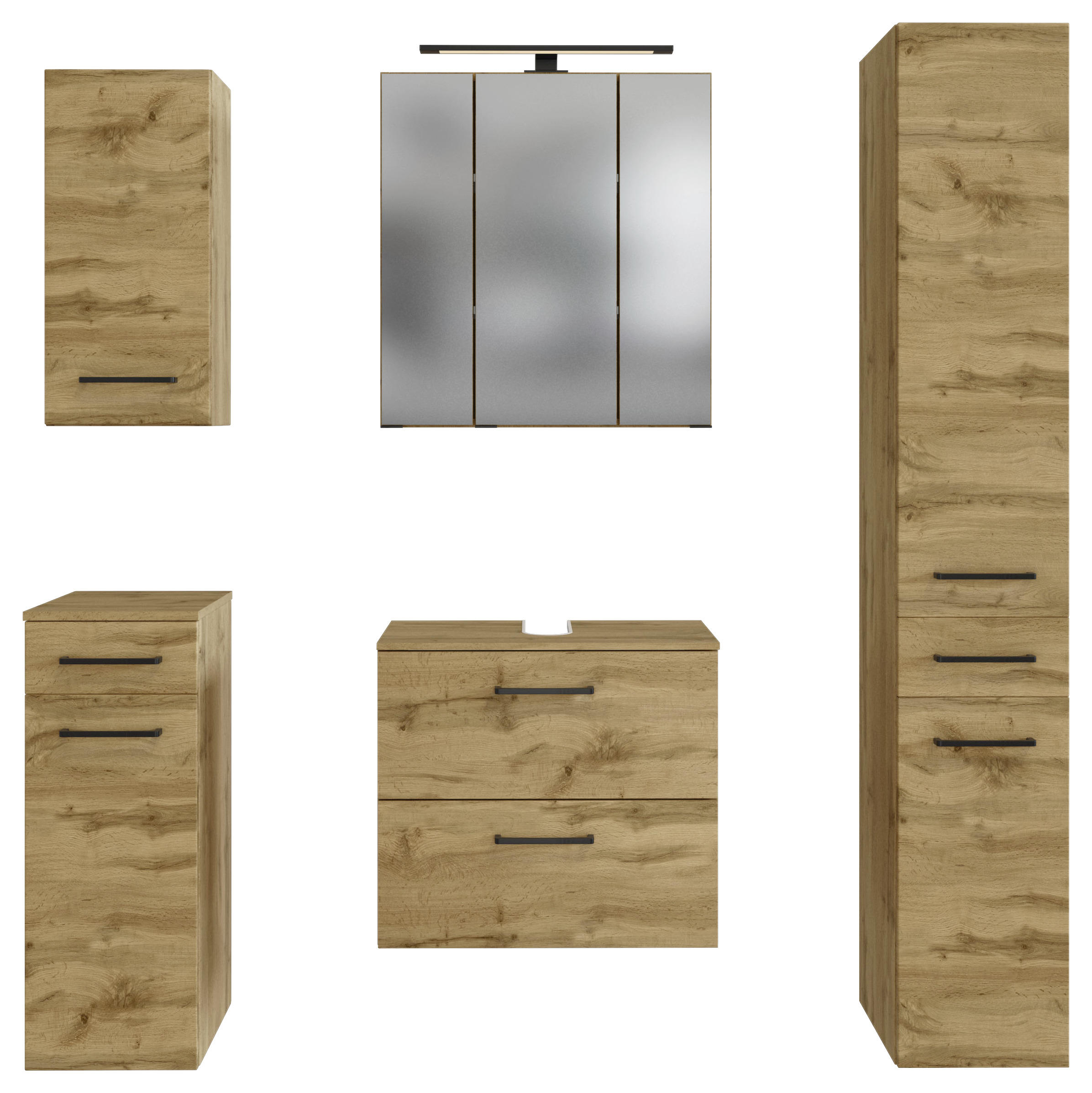 BADEZIMMER Eichefarben - Eichefarben, MODERN, Holzwerkstoff (120cm) - MID.YOU