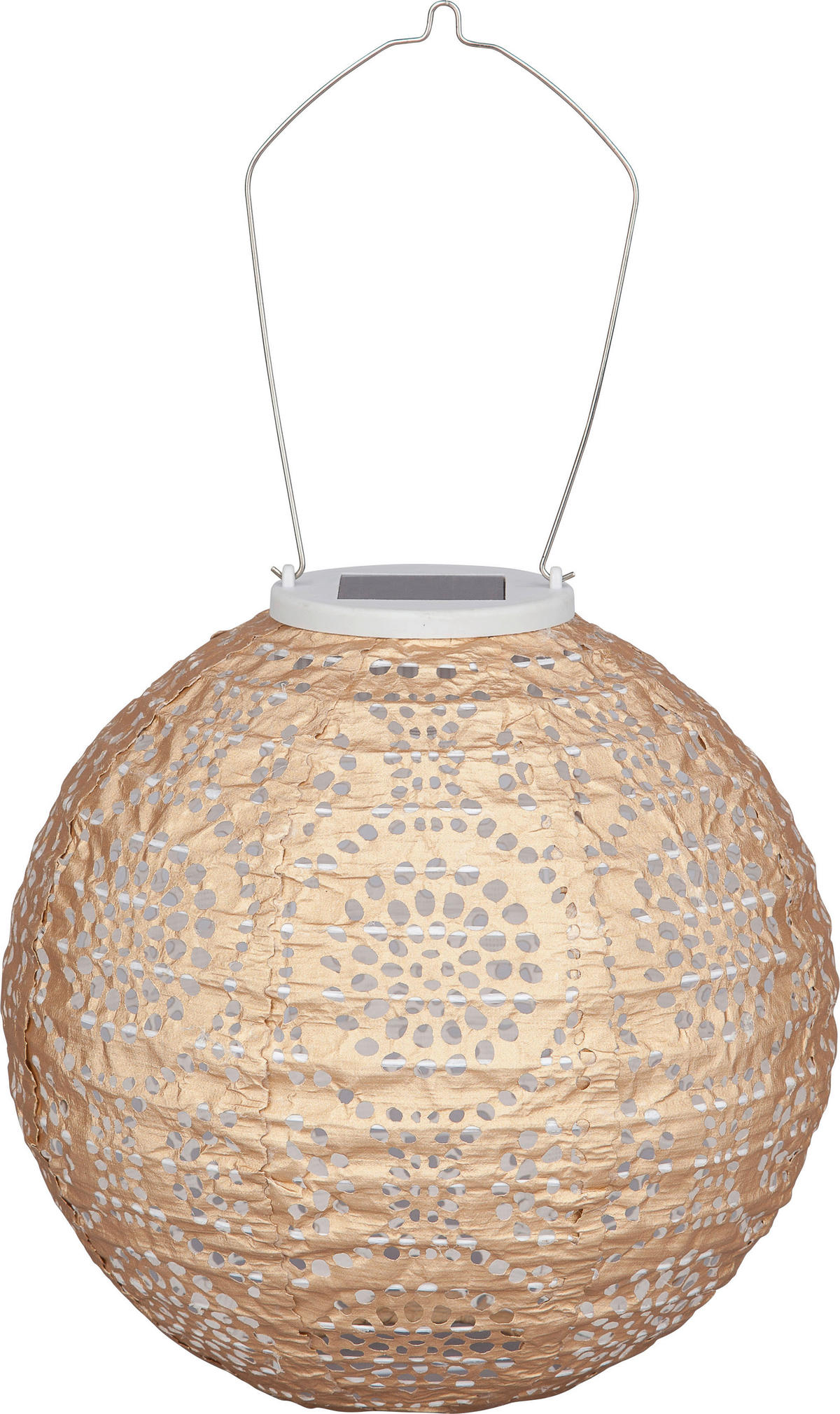 SOLÁRNE SVIETIDLO, 20 cm - zlatá/prírodná farba, Basics, kov/plast (20cm) - Ambia Garden