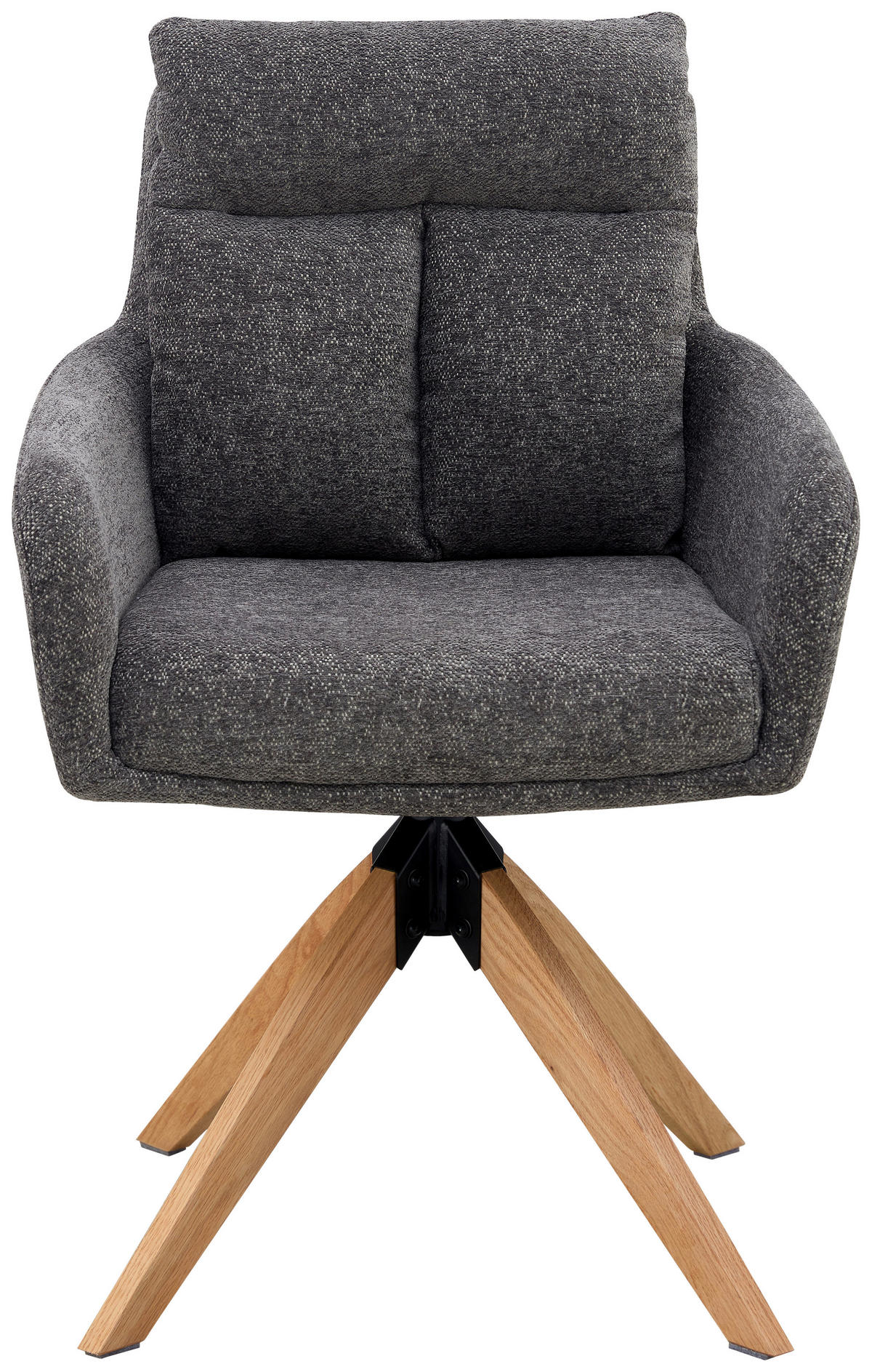 ARMLEHNSTUHL  in Eisen Webstoff  - Naturfarben/Grau, KONVENTIONELL, Holz/Textil (59/92/63cm) - Livetastic