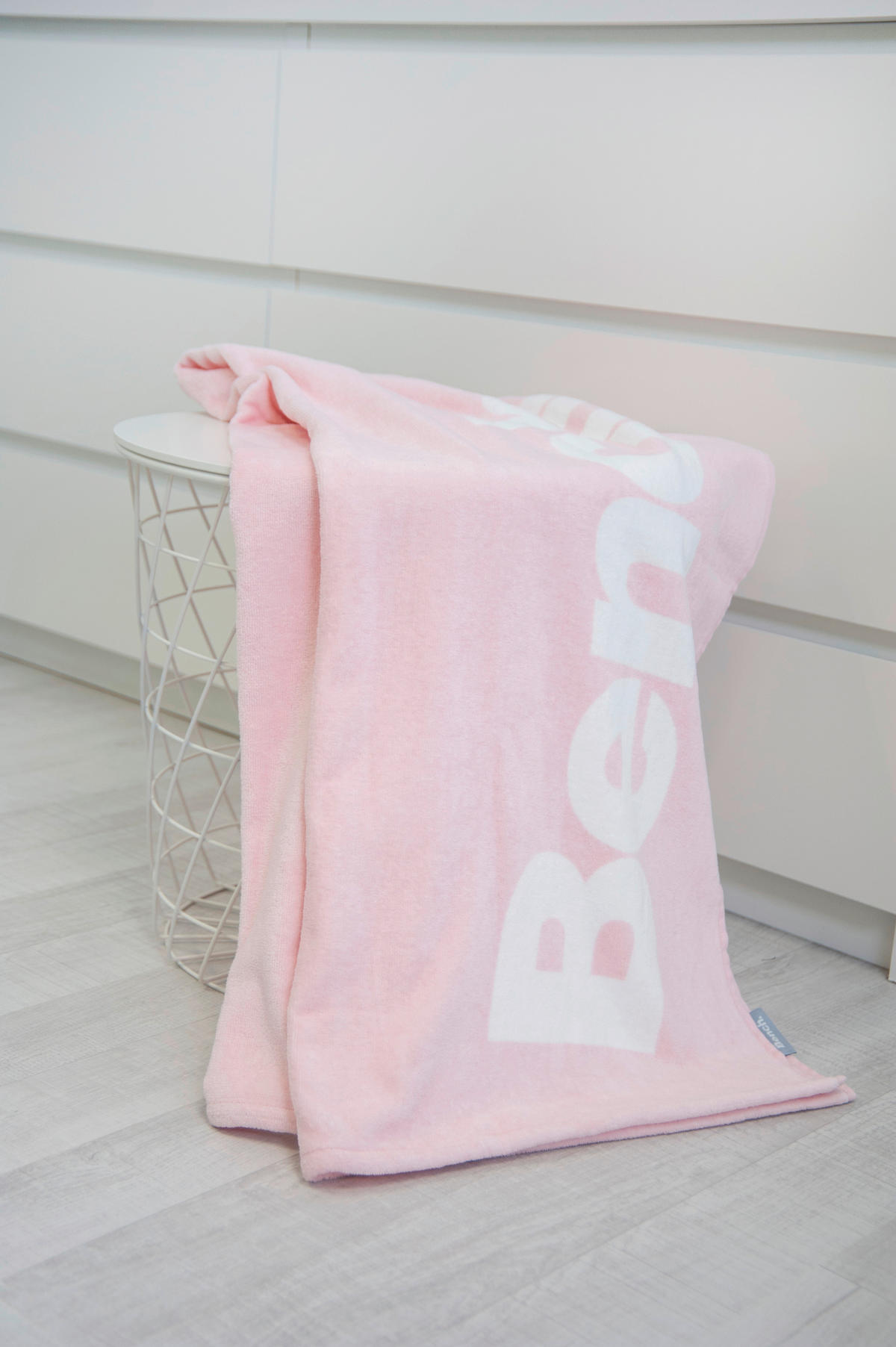 STRANDTUCH Rosa, Weiß 80/180 cm  - Rosa/Weiß, KONVENTIONELL, Textil (80/180cm) - Bench