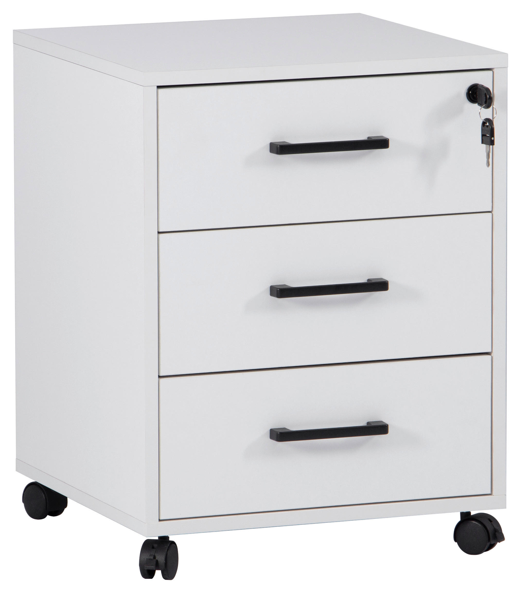ROLLCONTAINER 43/56/42 cm  - Schwarz/Weiß, MODERN, Holzwerkstoff/Kunststoff (43/56/42cm) - Livetastic