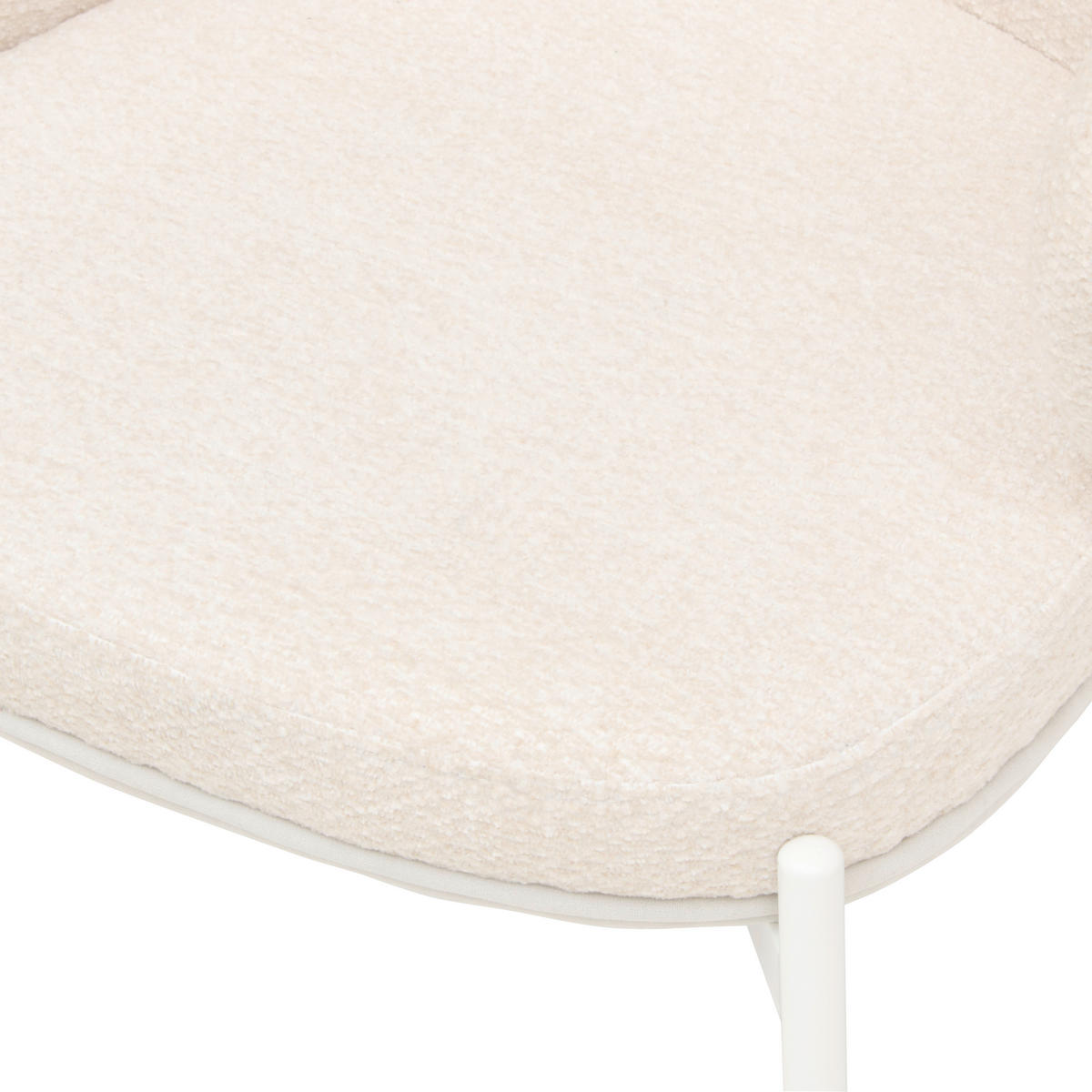 ARMLEHNSTUHL  in Eisen Samt  - Beige/Weiß, MODERN, Textil/Metall (56/76,5/57,5cm) - MID.YOU