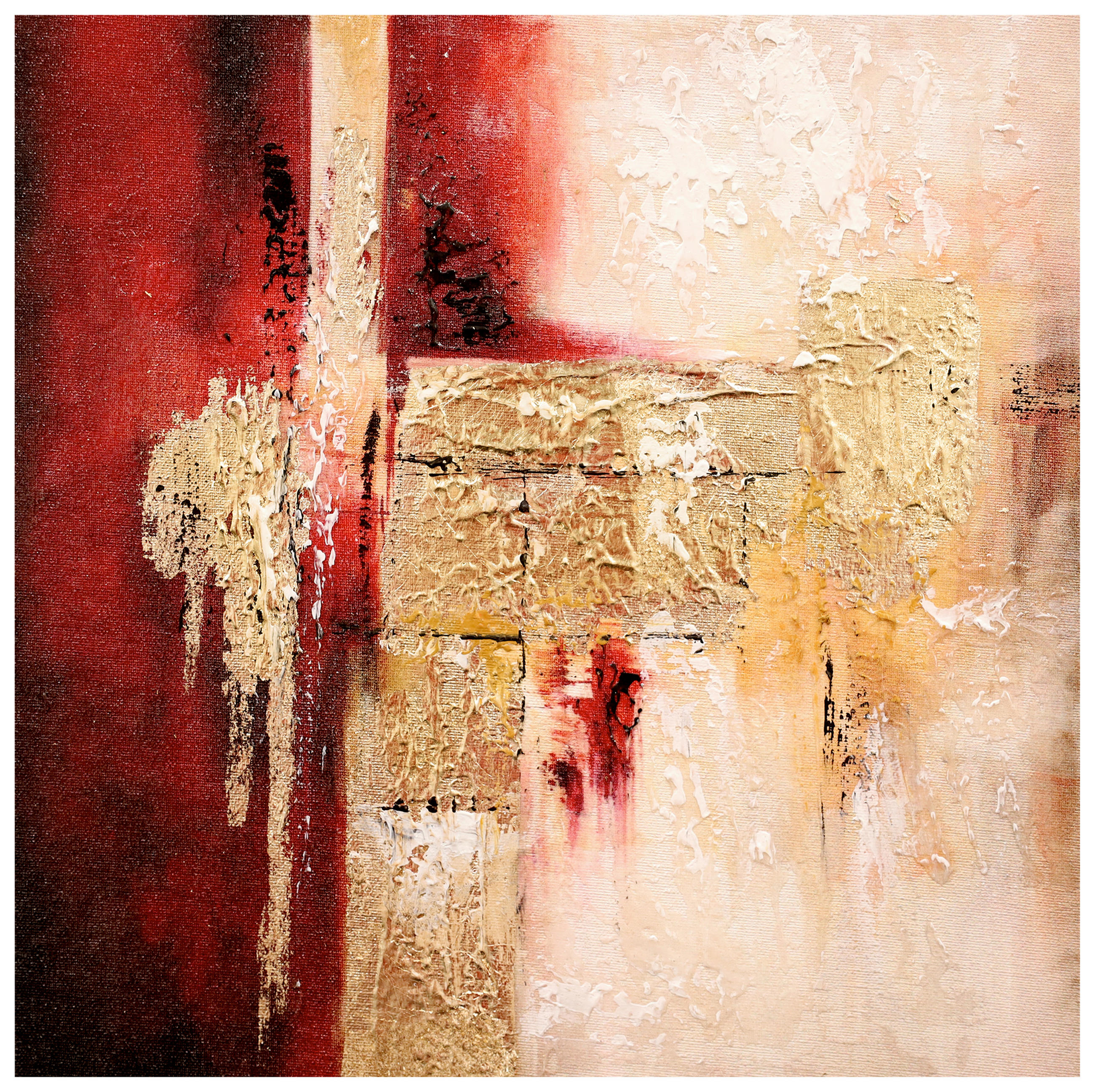 ÖLGEMÄLDE Abstraktes 30/30 cm  - Multicolor, KONVENTIONELL, Holzwerkstoff/Textil (30/30cm) - Monee