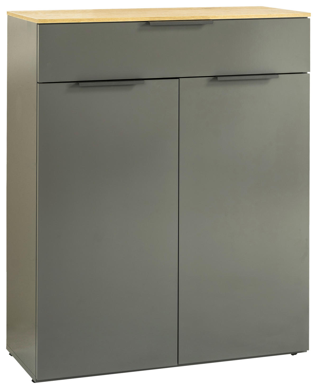 SCHUHSCHRANK Eiche Artisan, Grau Hochglanz  - Grau Hochglanz/Anthrazit, Design, Holzwerkstoff/Kunststoff (83,1/107,9/35,3cm) - Carryhome