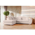 ECKSOFA  in Struktur Creme  - Chromfarben/Creme, KONVENTIONELL, Kunststoff/Textil (205/282cm) - Carryhome