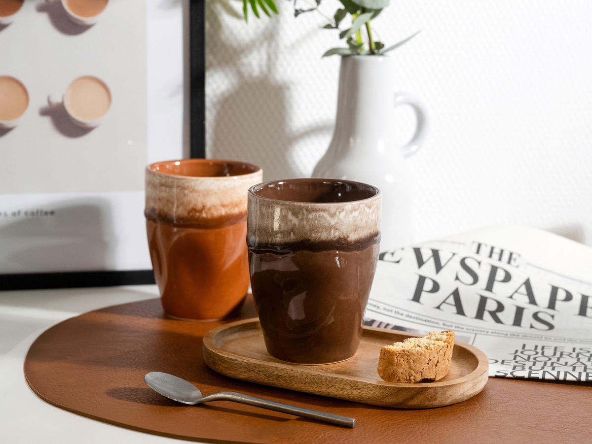 TASSENSET Squeezy Mocha Mousse 4-teilig  - Schlammfarben/Creme, Basics, Keramik (11/8cm) - Creatable