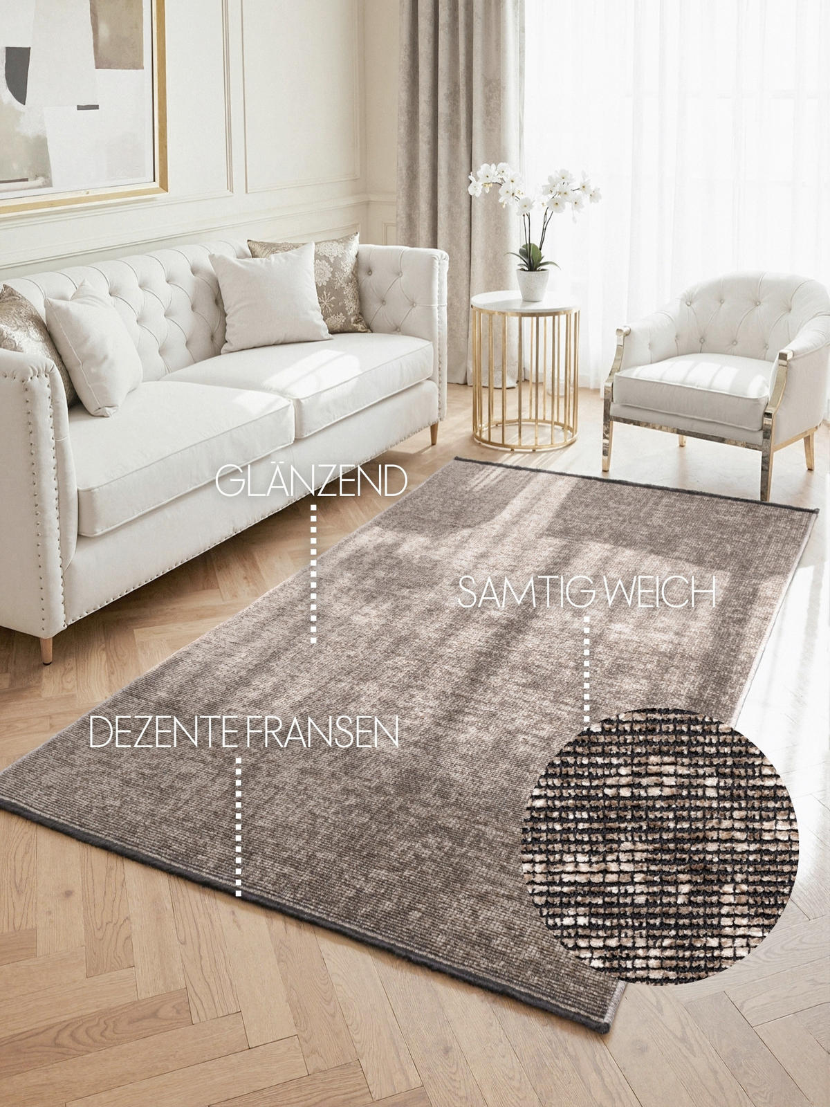 TEPPICH 80/150 cm Brilliance Beige  - Beige, Basics, Kunststoff/Textil (80/150cm) - Elle Decoration