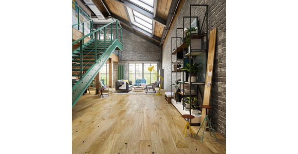 Landhausdiele Eiche gebürstet  per  m² - Eichefarben, LIFESTYLE, Holz (220/18/1,4cm) - Ambiente