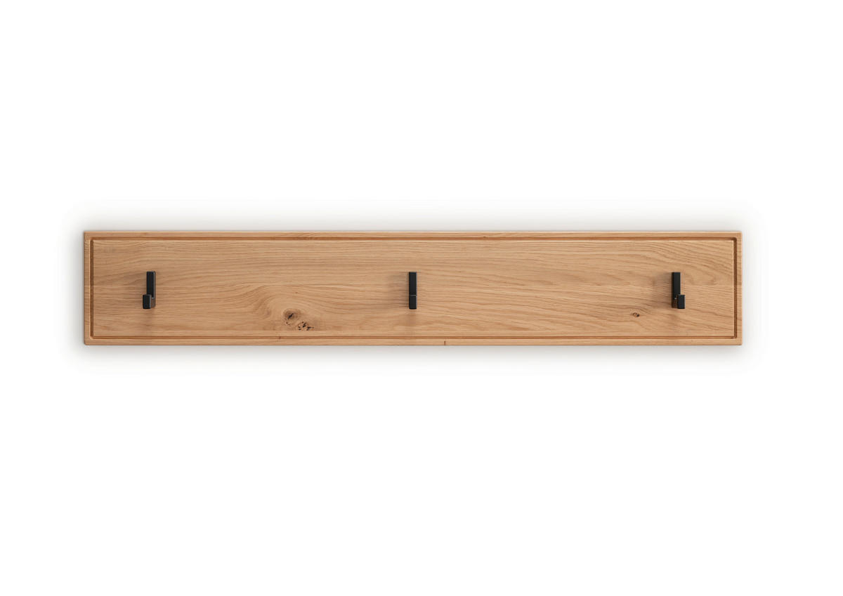 HAKENLEISTE  in Wildeiche massiv Wildeiche  - Wildeiche, Natur, Holz (80/14/4cm) - Linea Natura