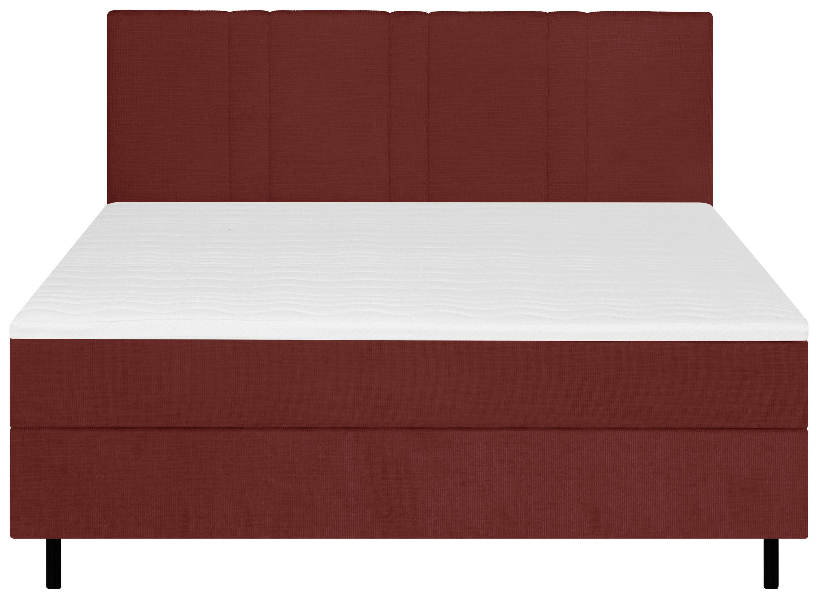 BOXSPRINGBETT 120/200 cm  in Bordeaux  - Bordeaux/Schwarz, Design, Textil/Metall (120/200cm) - Welnova