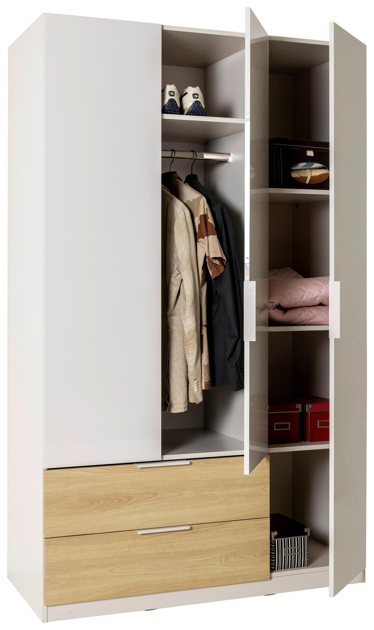 DREHTÜRENSCHRANK Eichefarben, Kaschmir  - Kaschmir/Eichefarben, Konventionell, Holzwerkstoff/Metall (122/200/58cm) - Xora