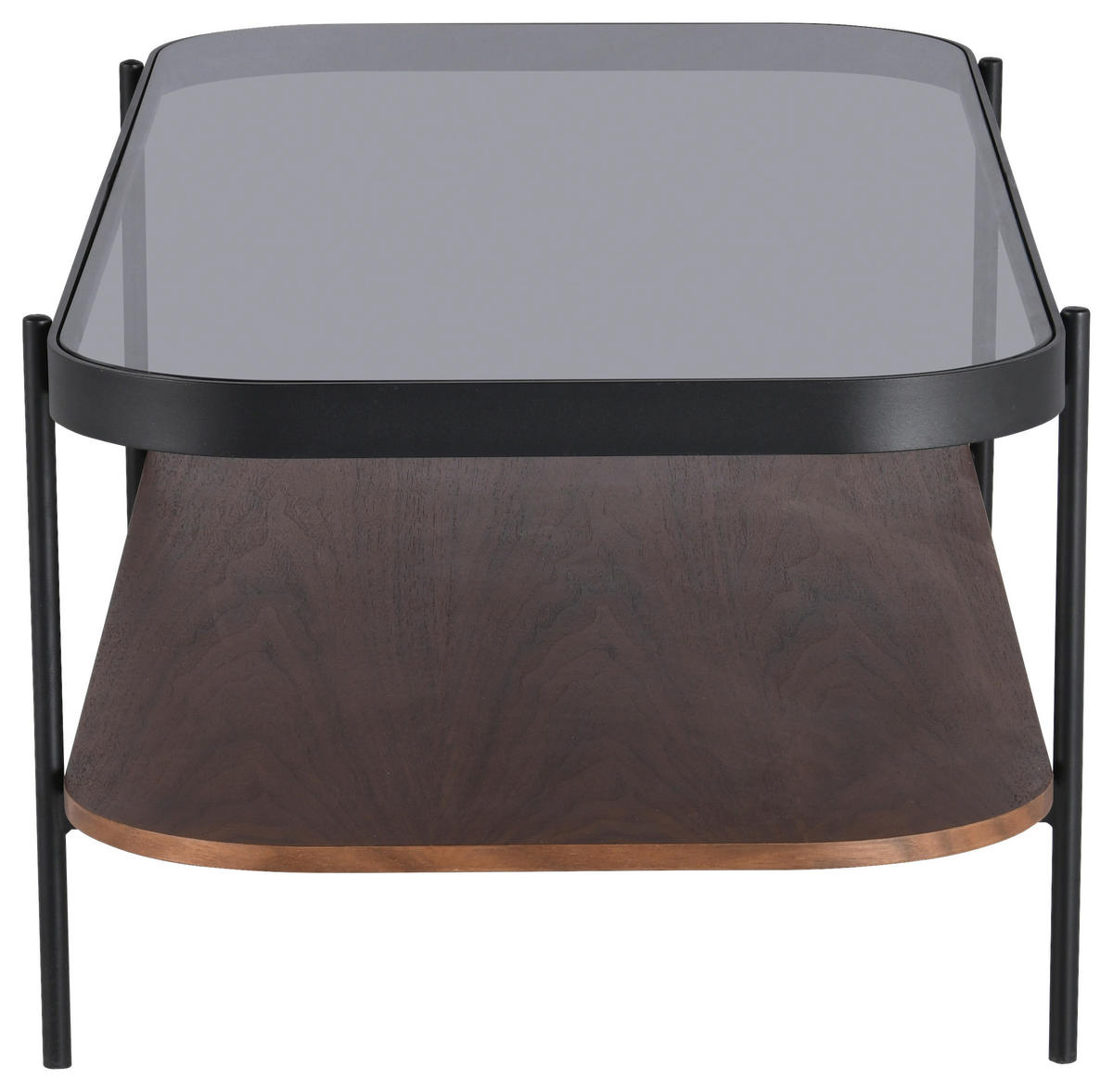 COUCHTISCH in Metall, Glas, Holzwerkstoff  - Eichefarben/Schwarz, Design, Glas/Holzwerkstoff (120/43/58cm) - MID.YOU