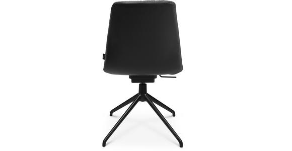 STUHL in Aluminium Echtleder pigmentiert Metall, Leder - Anthrazit/Schwarz, Design, Leder/Metall (46/81,5-84,5/55cm) - Johann Jakob