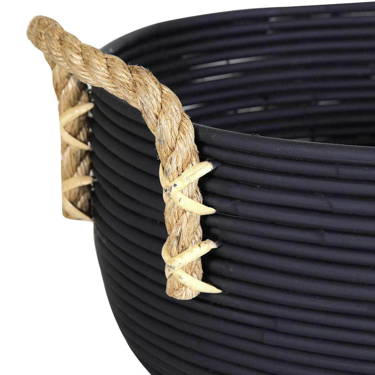 KORBSET 2-teilig  - Schwarz/Naturfarben, LIFESTYLE, Holz (40/26cm)