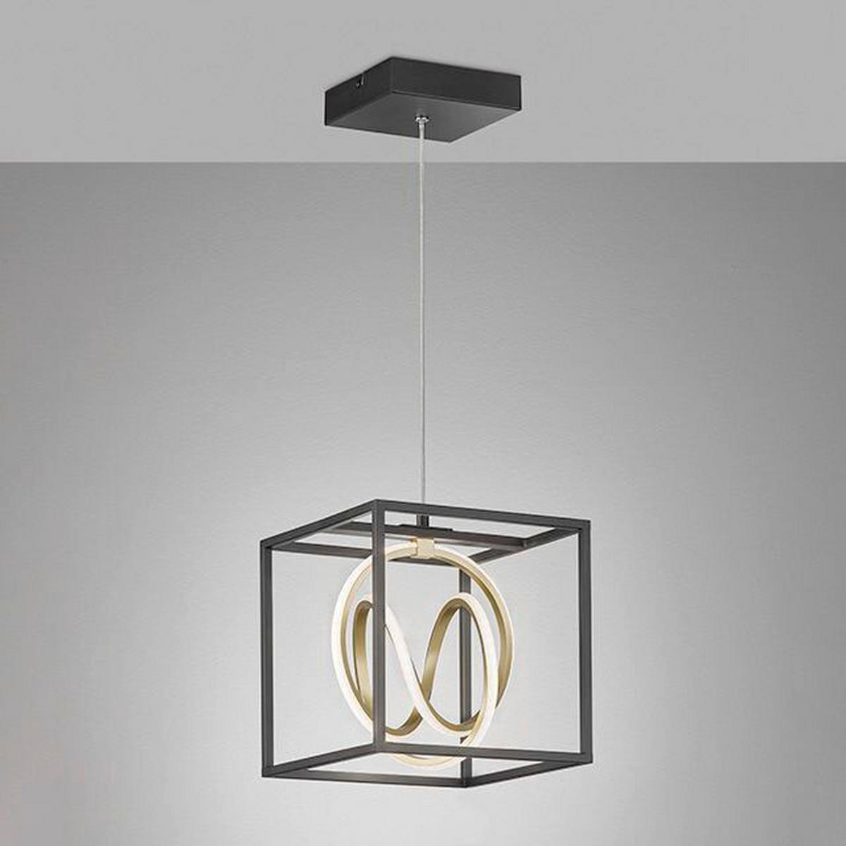 LED-HÄNGLAMPA Gisi 25/25 cm  - svart, Design, metall (25/25cm)