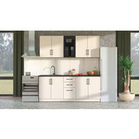 KONYHABLOKK GÉPEK NÉLKÜL 200/51/31/200 cm  - Artisan tölgy/szürke, Basics, faalapú anyag/Üveg (200/51/31/200cm) - Carryhome