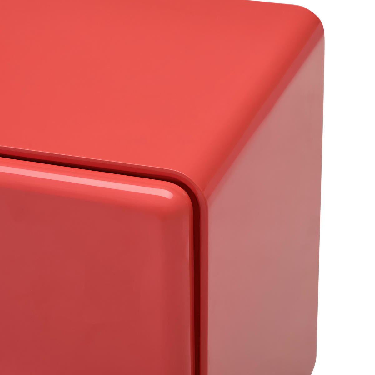 NACHTSCHRANK 56,5/56,5/42,5 cm  - Hellrot, Design, Holzwerkstoff (56,5/56,5/42,5cm) - Novel