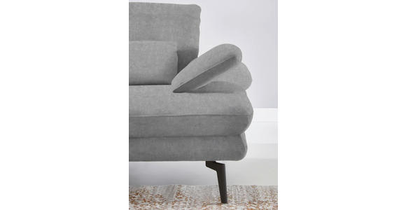 ECKSOFA in Velours Hellgrau 180/310 cm - Hellgrau/Schwarz, Design, Textil/Metall (180/310cm) - Dieter Knoll