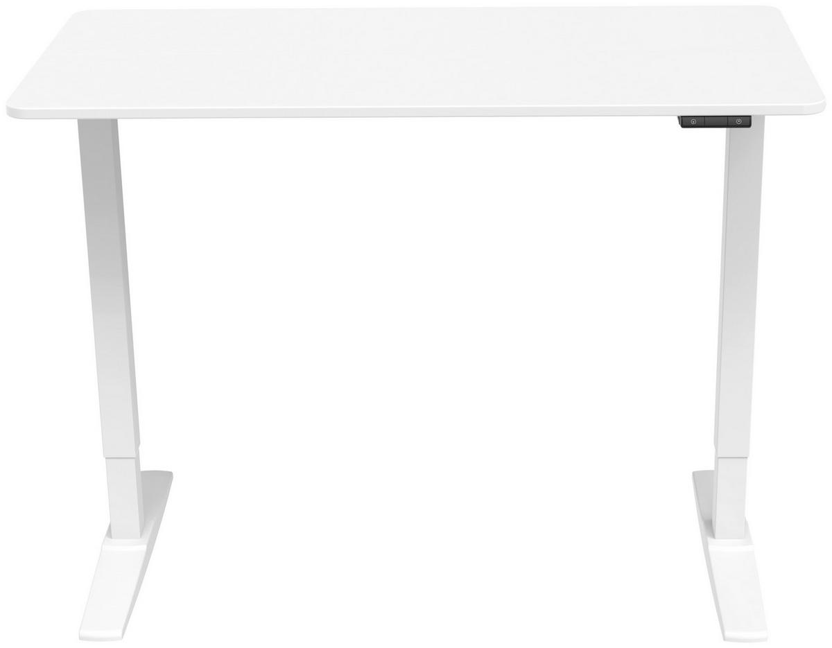 SCHREIBTISCH 120/60/75-120 cm  in Weiß  - Weiß, KONVENTIONELL, Holzwerkstoff/Metall (120/60/75-120cm) - Carryhome
