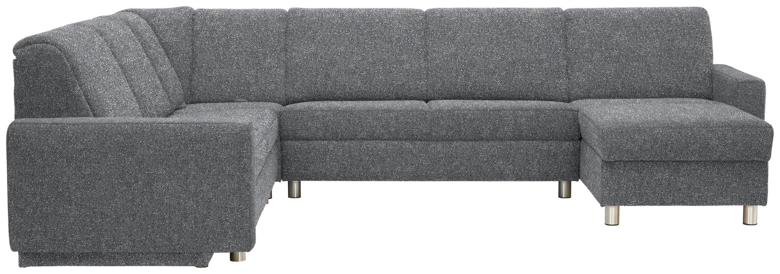 WOHNLANDSCHAFT  in Mikrovelours Grau  - Alufarben/Grau, KONVENTIONELL, Kunststoff/Textil (236/322/158cm) - Sedda