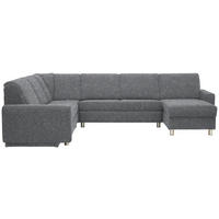 WOHNLANDSCHAFT  in Mikrovelours Grau  - Alufarben/Grau, KONVENTIONELL, Kunststoff/Textil (236/322/158cm) - Sedda