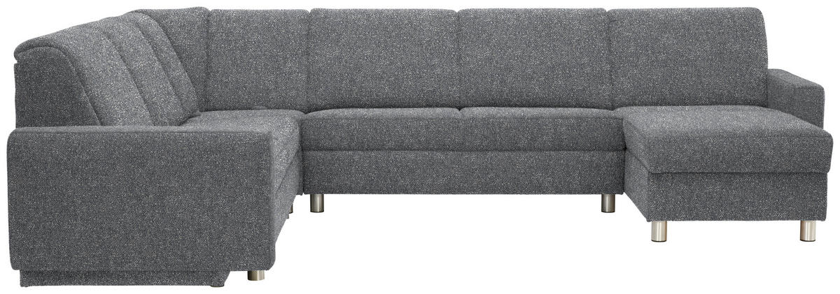 WOHNLANDSCHAFT  in Mikrovelours Grau  - Alufarben/Grau, KONVENTIONELL, Kunststoff/Textil (236/322/158cm) - Sedda