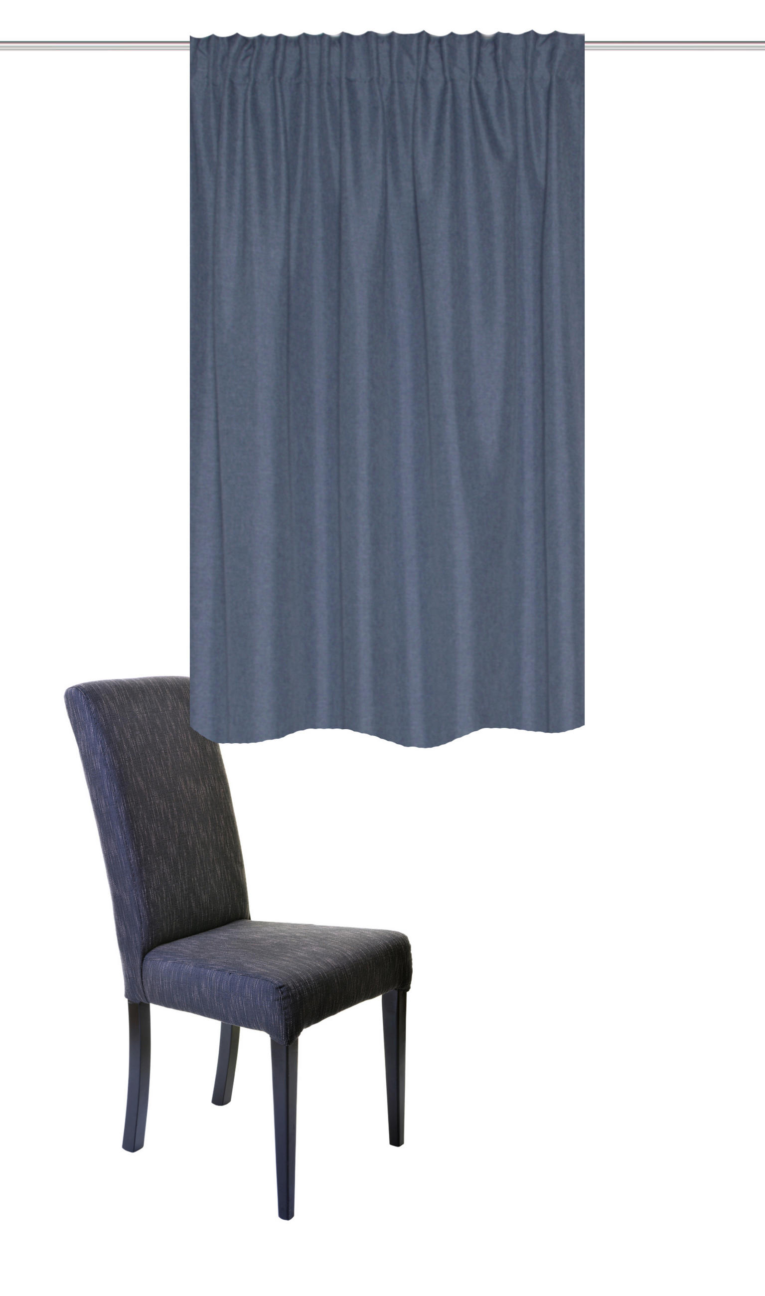 WÄRMESCHUTZVORHANG ESKIMO blickdicht 135/145 cm   - Blau, Basics, Textil (135/145cm)