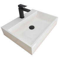 WASCHBECKEN 55/12/42 cm  - Weiß, KONVENTIONELL, Stein (55/12/42cm) - home24