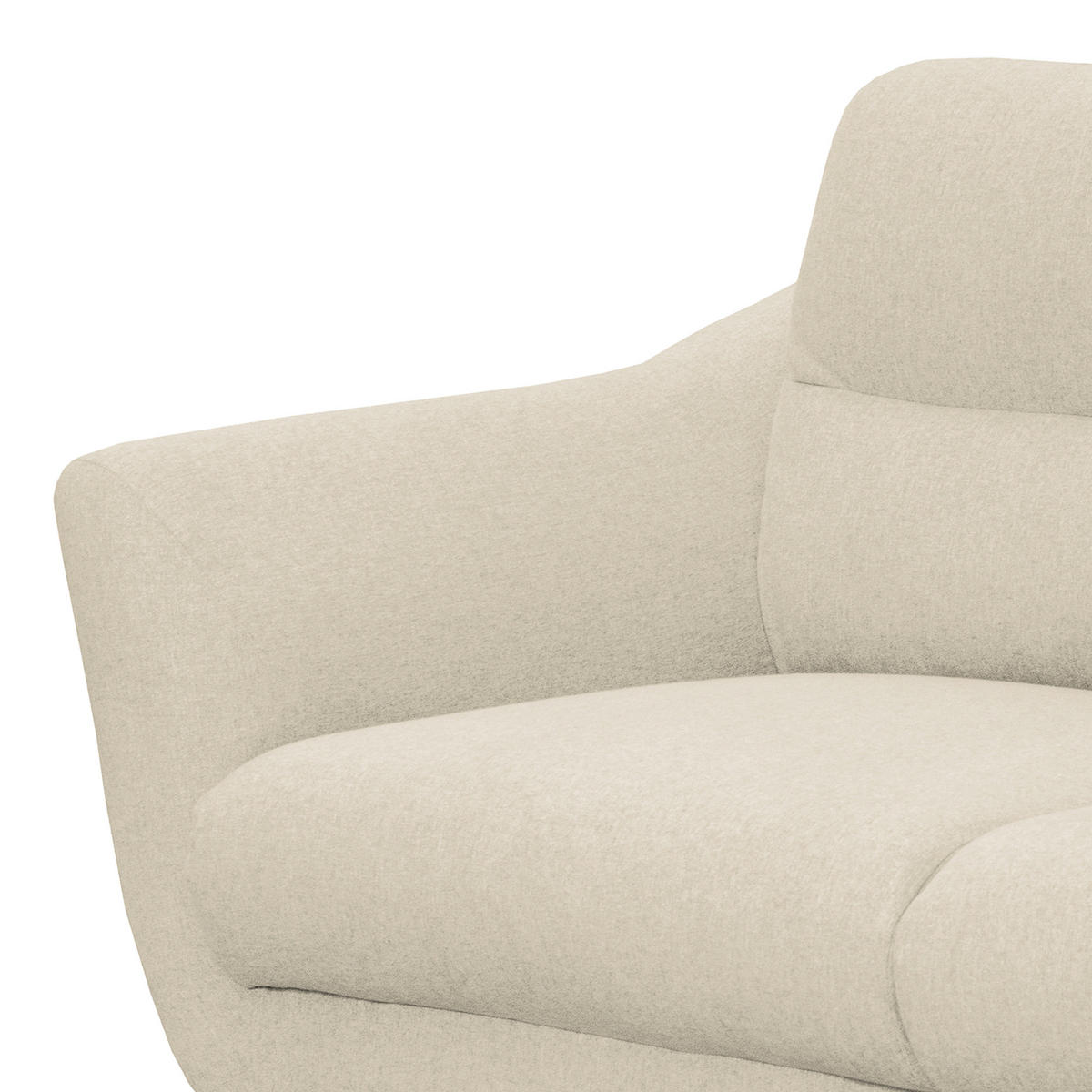 3-SITZER-SOFA in Webstoff Creme  - Creme/Schwarz, Design, Holz/Textil (209/87/88cm) - Livetastic