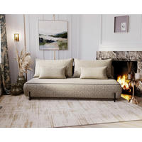 SCHLAFSOFA Jacquard Hellgrau Stoffauswahl, Rücken echt  - Hellgrau/Braun, Design, Textil/Metall (212/90/95cm) - Livetastic