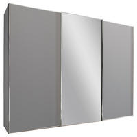 SCHWEBETÜRENSCHRANK 249/240/68 cm 3-türig Hellgrau  - Chromfarben/Hellgrau, Basics, Glas/Holzwerkstoff (249/240/68cm) - Moderano