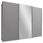SCHWEBETÜRENSCHRANK  in Hellgrau  - Chromfarben/Hellgrau, Basics, Glas/Holzwerkstoff (249/240/68cm) - Moderano