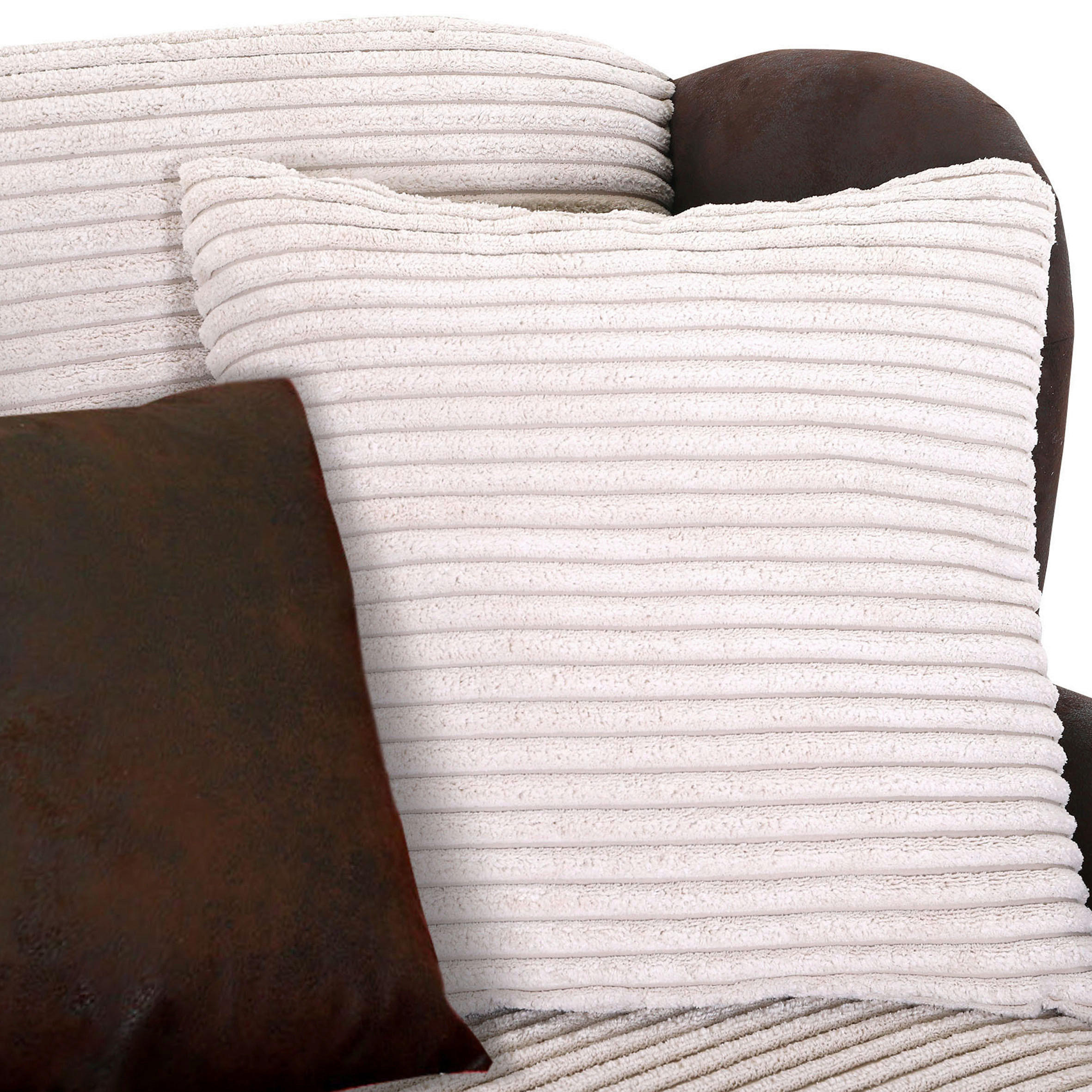 CHESTERFIELD-SESSEL Cord, Flachgewebe Braun, Creme  - Dunkelbraun/Creme, ROMANTIK / LANDHAUS, Textil (125/100/140cm) - Landscape