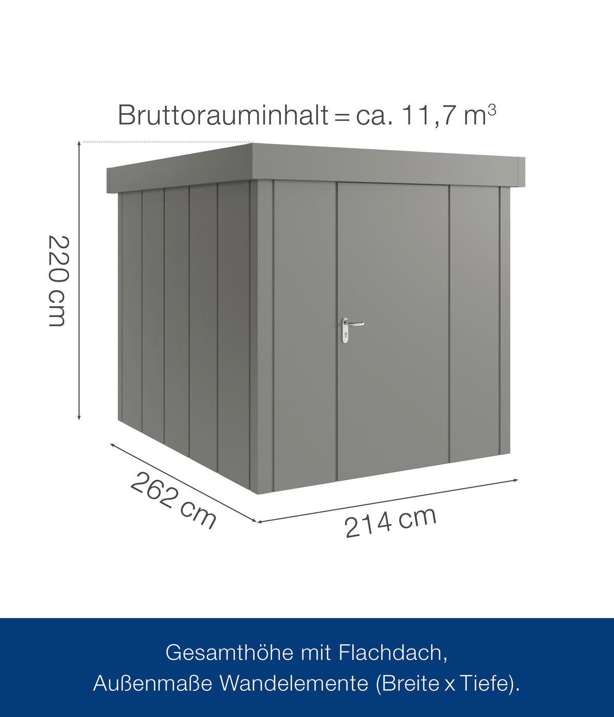GERÄTEHAUS 229/220/277 cm  - Anthrazit, Basics, Metall (229/220/277cm)