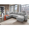 WOHNLANDSCHAFT Grau Chenille  - Schwarz/Grau, MODERN, Holz/Textil (200/305/153cm) - Livetastic