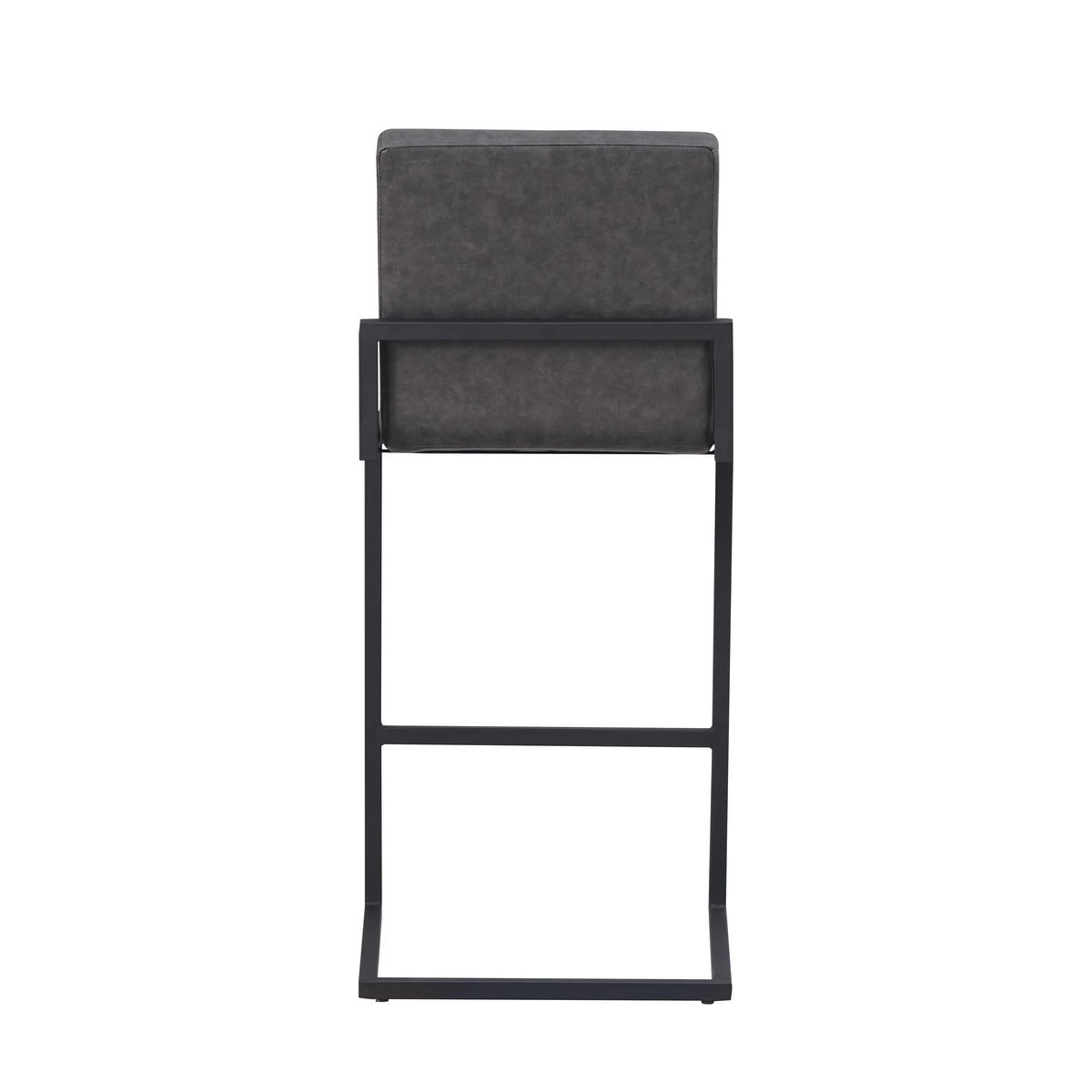 BARHOCKER-SET Lederlook Anthrazit  - Anthrazit/Schwarz, MODERN, Textil/Metall (54/100/58cm) - MID.YOU