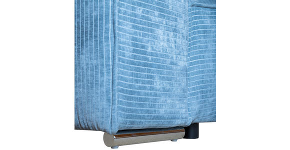 BIGSOFA Flachgewebe Blau - Chromfarben/Blau, KONVENTIONELL, Textil/Metall (256/68/122cm) - Carryhome