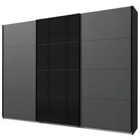 OMARA Z DRSNIMI VRATI, barve grafita  - črna/barve grafita, Basics, kovina/leseni material (270/210/65cm) - Xora