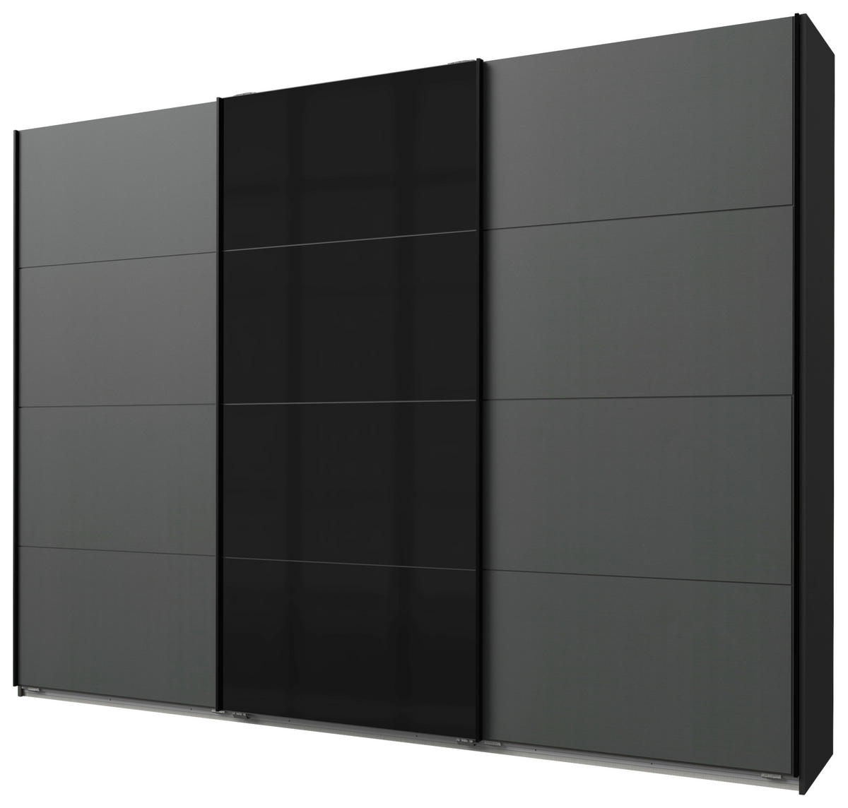 OMARA Z DRSNIMI VRATI, barve grafita  - črna/barve grafita, Basics, kovina/leseni material (270/210/65cm) - Xora