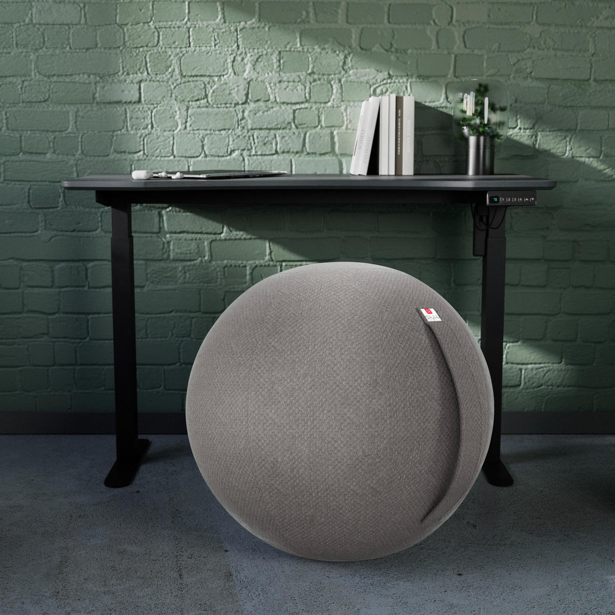 SITZBALL Plüsch  - Hellgrau, Design, Textil (60/60/60cm) - Stylife