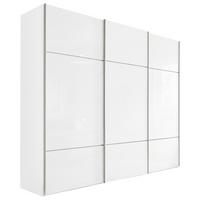 SCHWEBETÜRENSCHRANK 249/222/68 cm 3-türig Weiß  - Alufarben/Weiß, Design, Glas/Holzwerkstoff (249/222/68cm) - Moderano