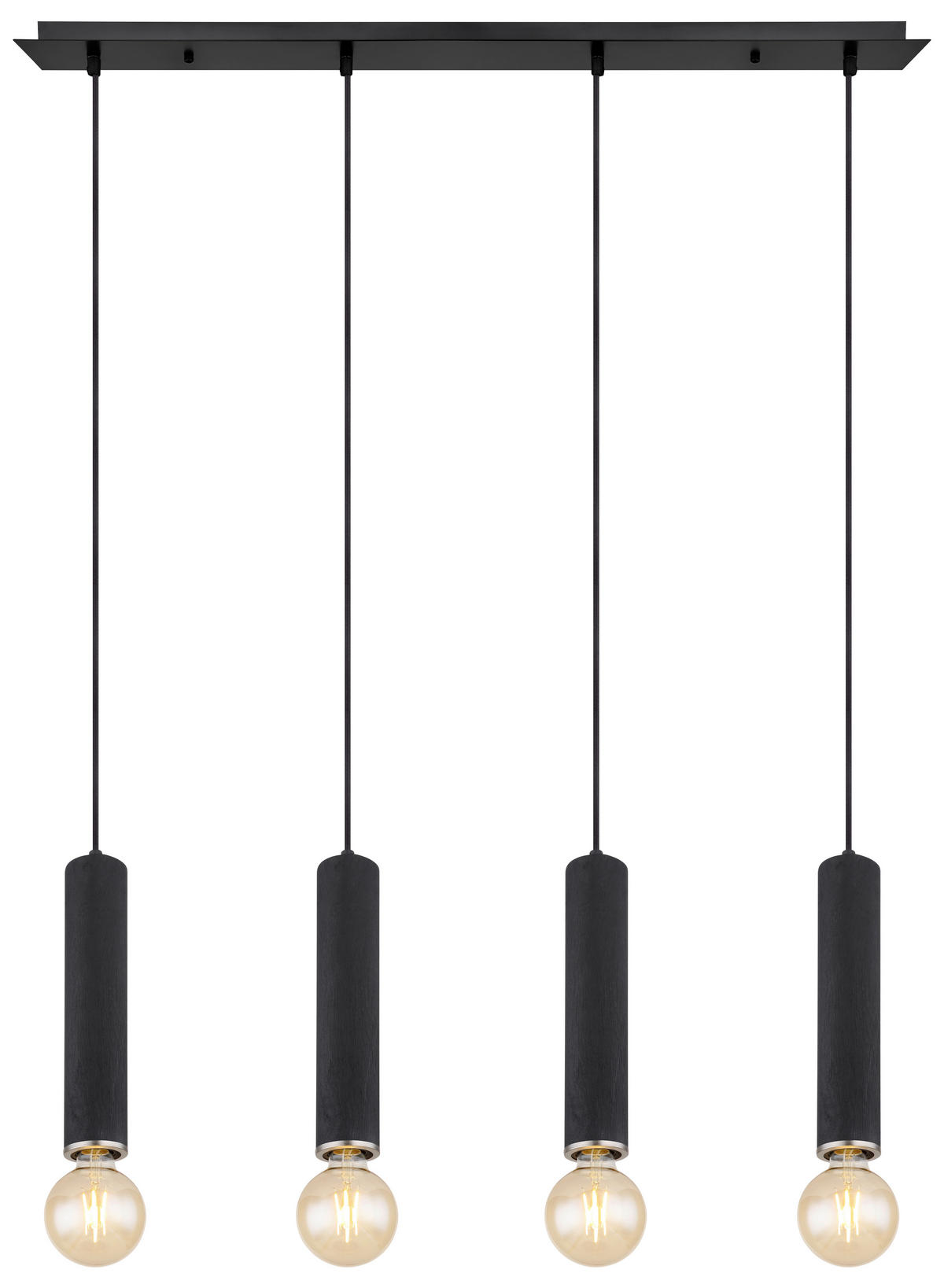 HÄNGELEUCHTE 93/10/120 cm  - Schwarz/Nickelfarben, Basics, Holz/Textil (93/10/120cm) - Globo