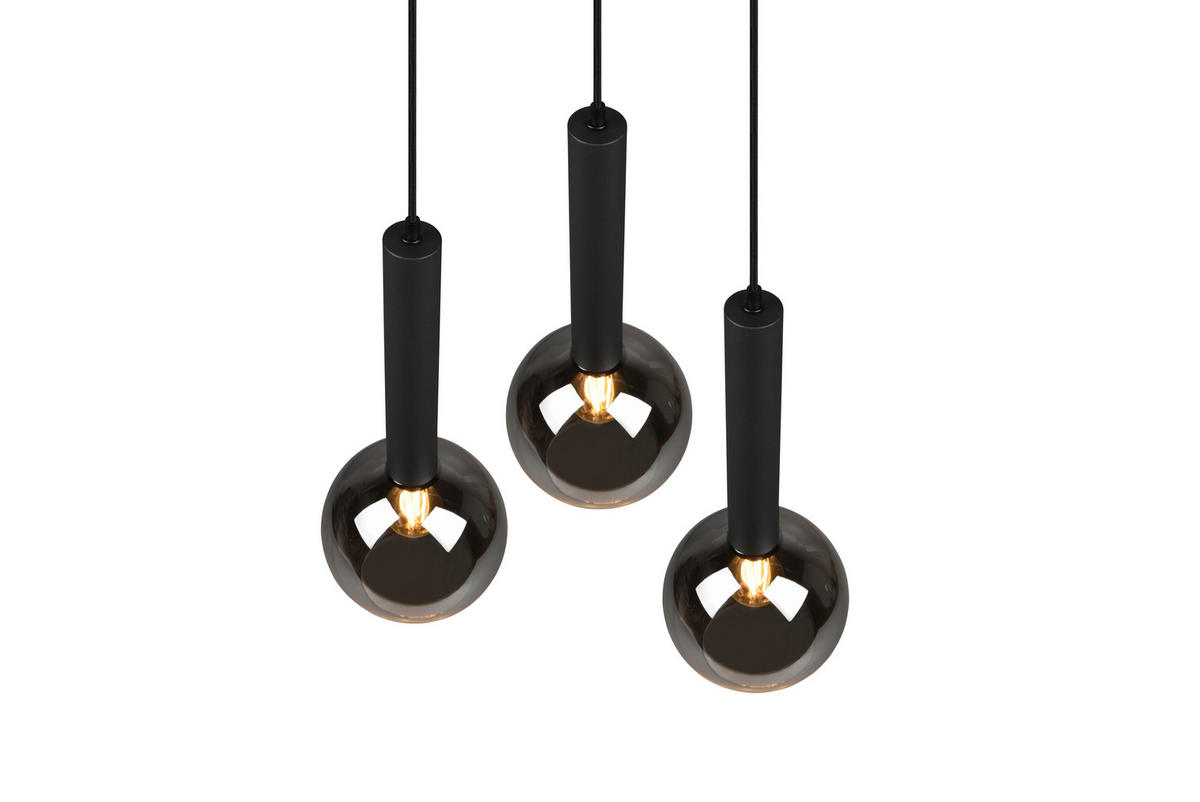 HÄNGLAMPA Clayton 45/150 cm  - svart, Design, metall (45/150cm) - Dieter Knoll