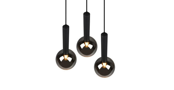 HÄNGELEUCHTE Clayton 45/150 cm - Schwarz, Design, Metall (45/150cm) - Dieter Knoll