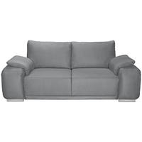 2-SITZER-SOFA Lederlook Grau  - Chromfarben/Grau, KONVENTIONELL, Textil/Metall (212/85/95cm) - Carryhome