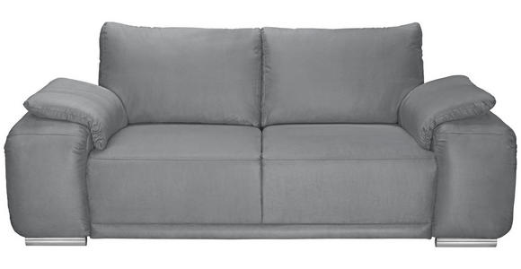 2-SITZER-SOFA Lederlook Grau - Chromfarben/Grau, KONVENTIONELL, Textil/Metall (212/85/95cm) - Carryhome