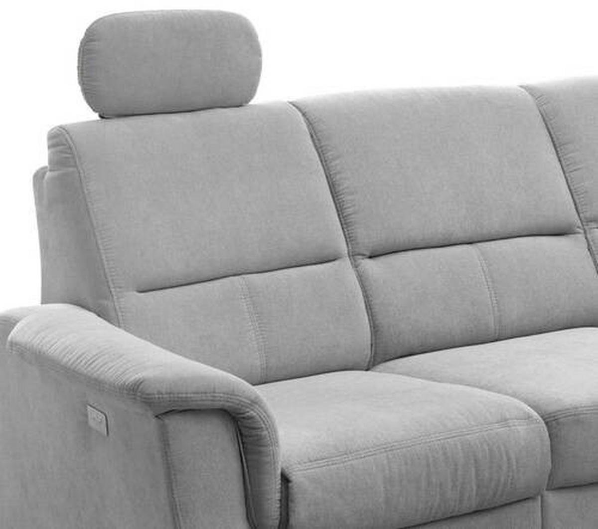 ECKSOFA in Mikrofaser Silberfarben  - Chromfarben/Silberfarben, Modern, Textil/Metall (231/165cm) - Livetastic