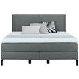 BOXSPRINGBETT 180/200 cm  in Anthrazit  - Anthrazit/Schwarz, KONVENTIONELL, Textil/Metall (180/200cm) - Dieter Knoll