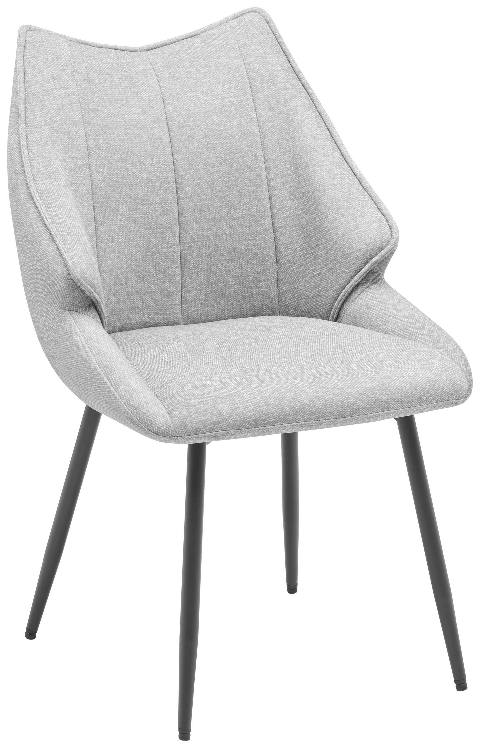 STUHL  in Eisen Samt Metall, Textil  - Schwarz/Grau, LIFESTYLE, Textil/Metall (55/87/61cm) - MID.YOU