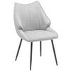 STUHL Samt Grau, Schwarz  - Schwarz/Grau, LIFESTYLE, Textil/Metall (55/87/61cm) - MID.YOU